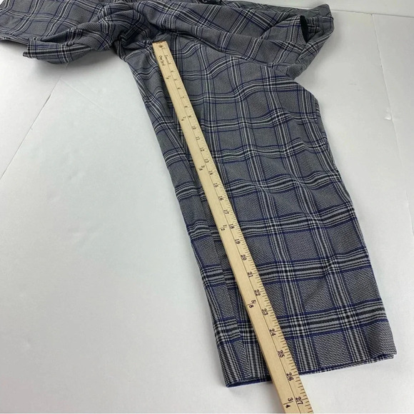 Torrid Womens 4X Blue Plaid Ponte Pull On Pants Elastic Waistband Ankle Length - Picture 6 of 12